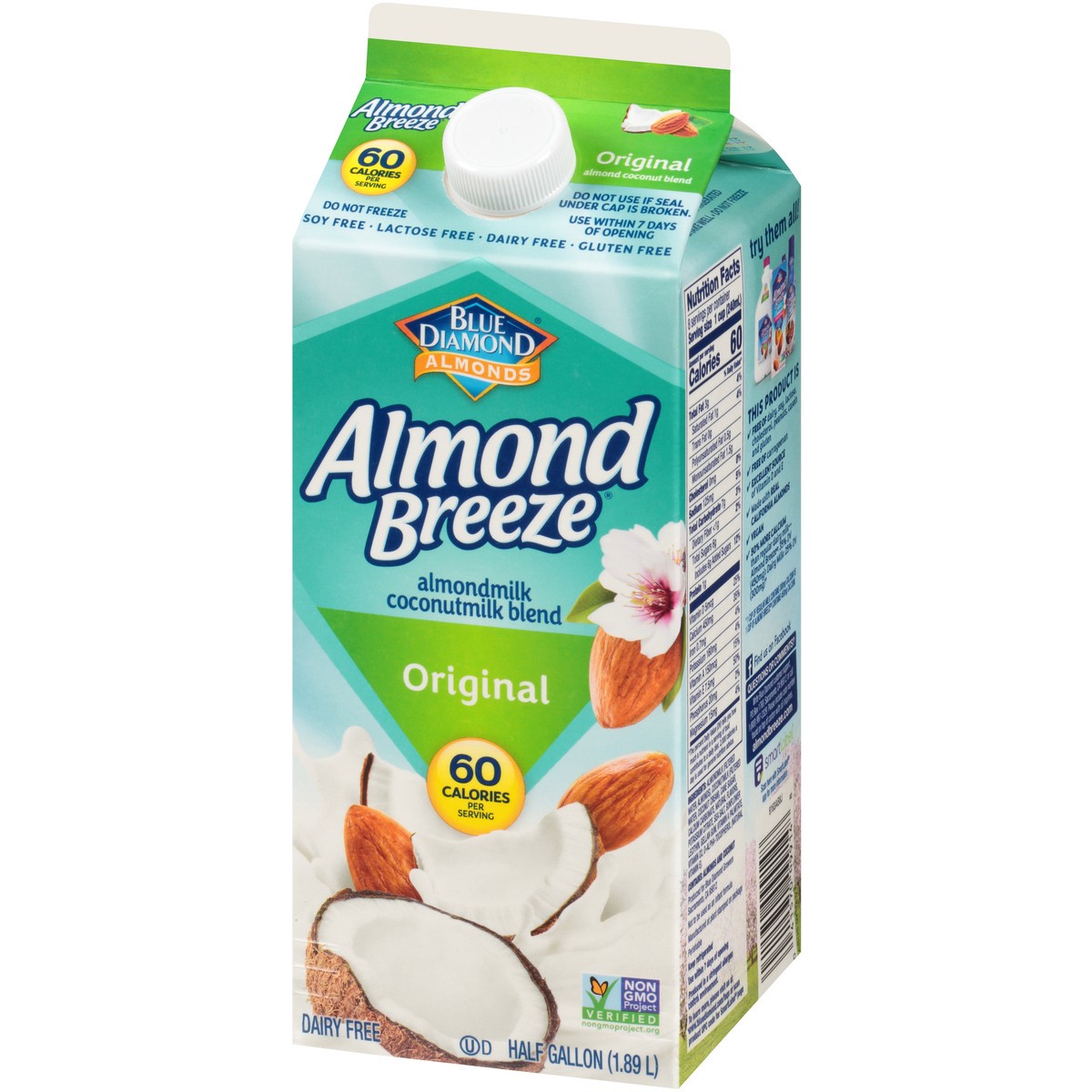 slide 6 of 9, Almond Breeze Blue Diamond Almond Breeze Original Almondmilk Coconutmilk Blend 0.5 gal. Carton, 1.89 liter