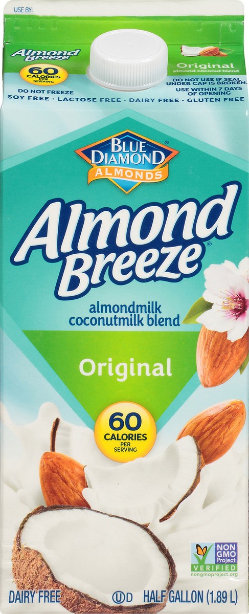 slide 8 of 9, Almond Breeze Blue Diamond Almond Breeze Original Almondmilk Coconutmilk Blend 0.5 gal. Carton, 1.89 liter