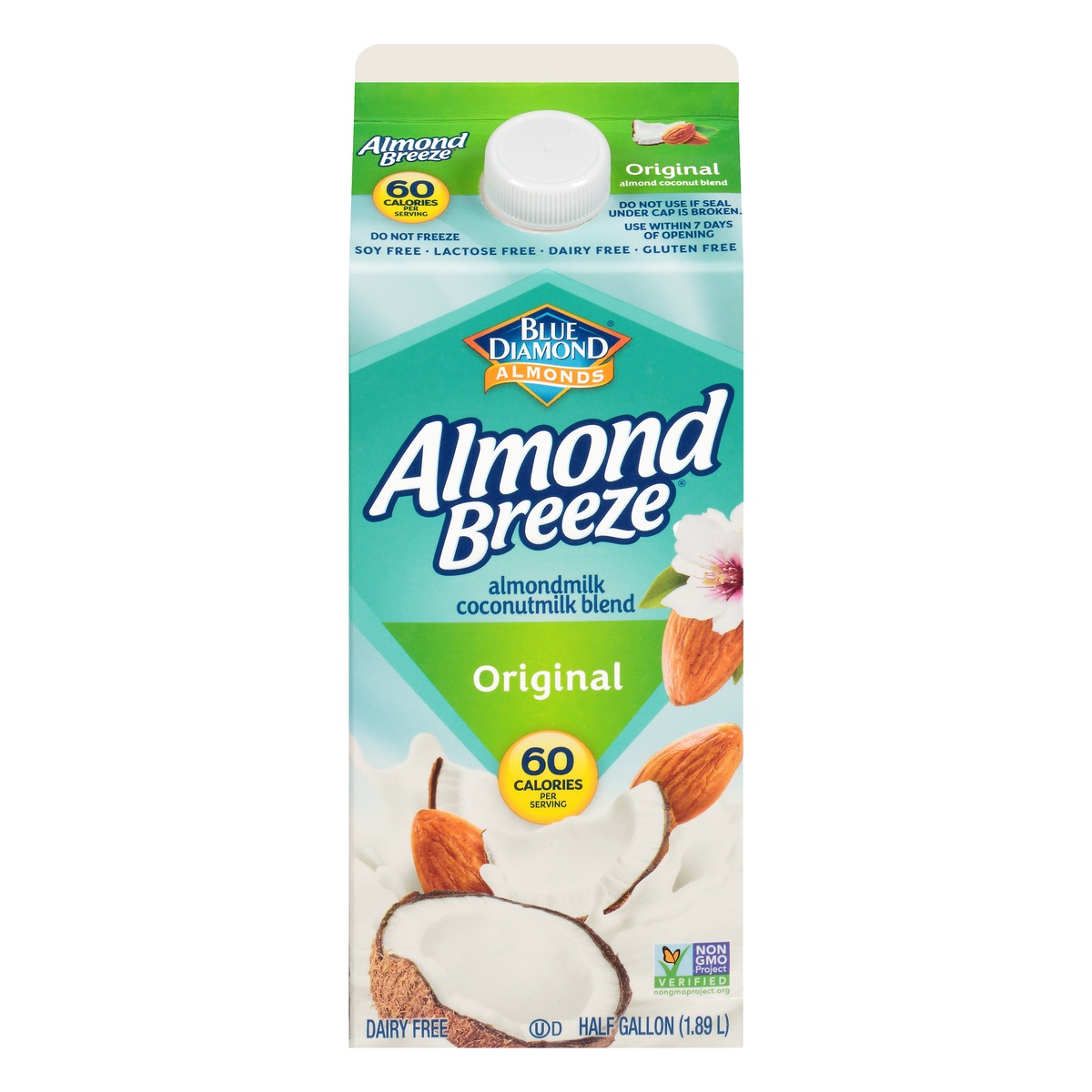 slide 1 of 3, Blue Diamond Almond Breeze Coconut Blend Almond Milk, 64 oz