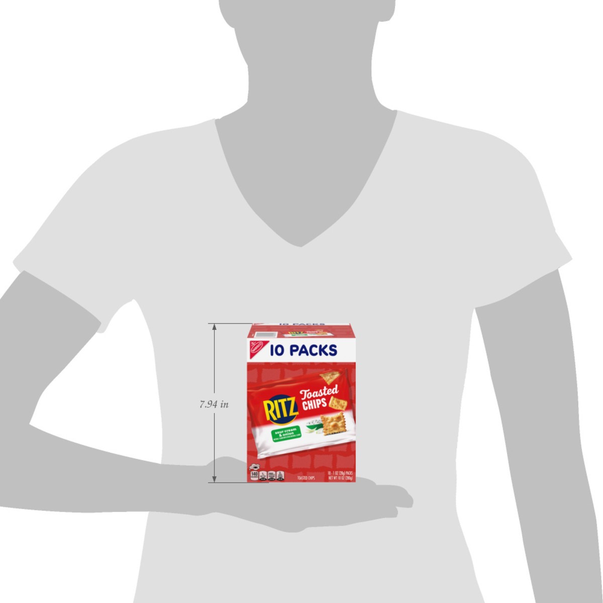 slide 5 of 14, RITZ Toasted Chips Sour Cream and Onion Crackers, 10 - 1.0 oz Snack Packs, 10 ct