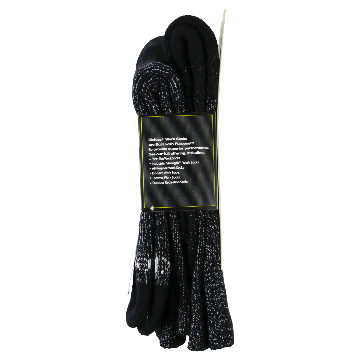 slide 3 of 3, Dickies Steel Toe Black Crew Socks, Size 6-12, 2 pair