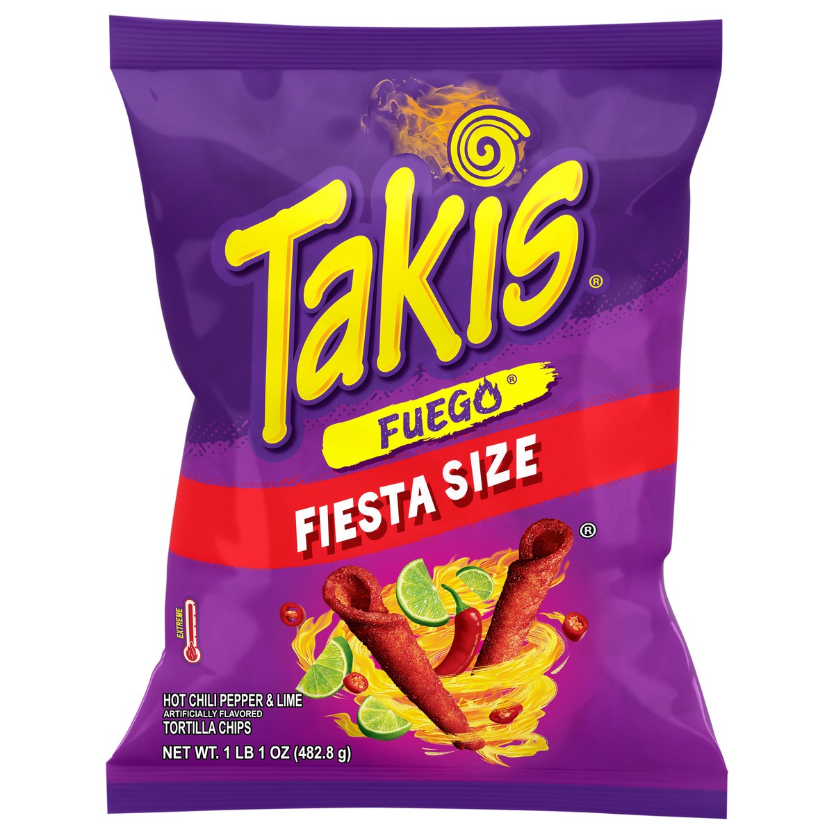 slide 1 of 7, Takis Extreme Fuego Tortilla Chips Fiesta Size 17 oz, 17 oz