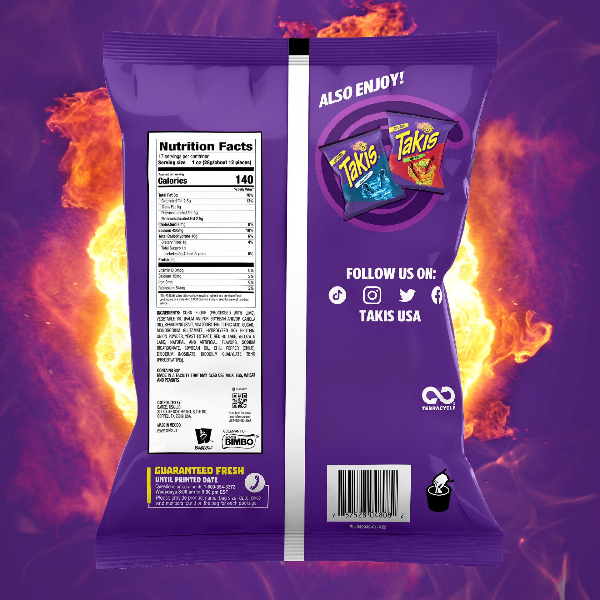 slide 3 of 7, Takis Fuego Rolls Tortilla Chips 17 oz Bag, 17 oz