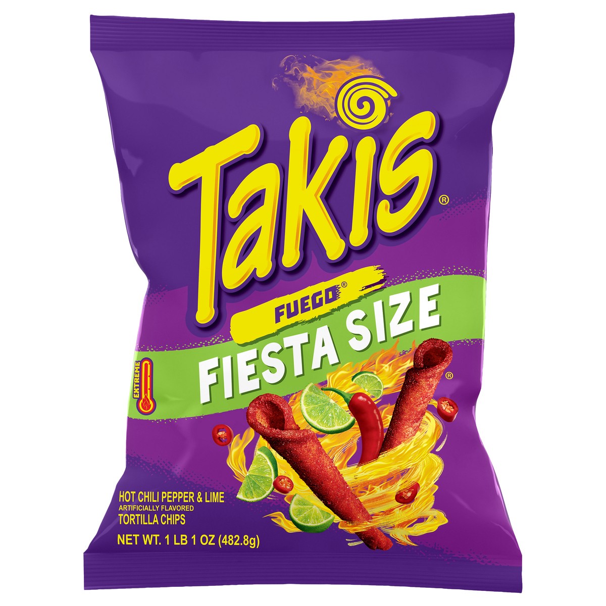 slide 1 of 7, Takis Fuego Rolls Tortilla Chips 17 oz Bag, 17 oz