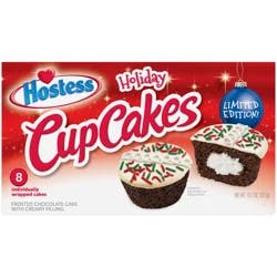 Hostess Holiday Cupcakes, Chocolate Snack Cakes, Festive Sprinkles - 8 count, 13.1 oz
