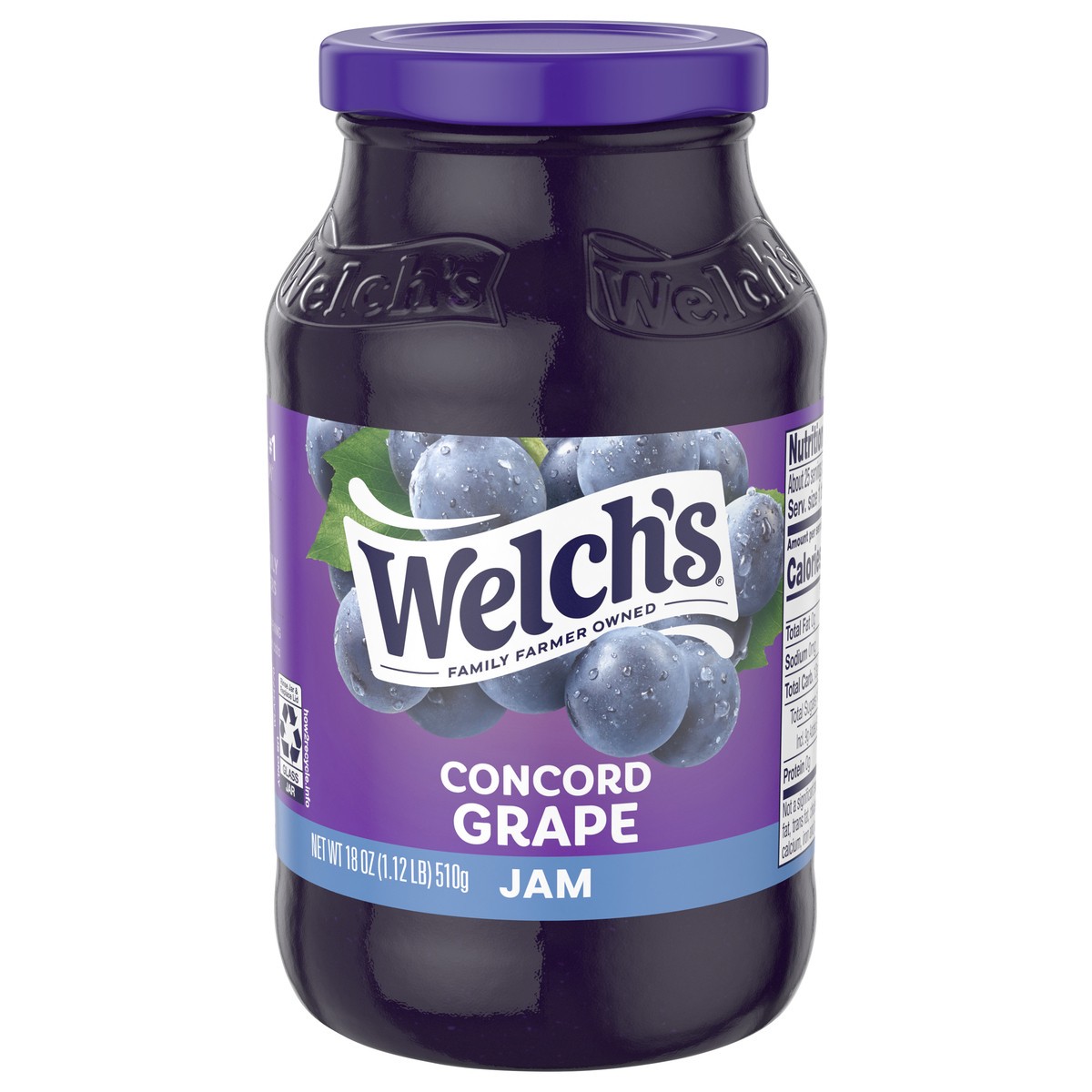 slide 1 of 5, Welch's Concord Grape Jam, 18 oz Jar, 18 oz