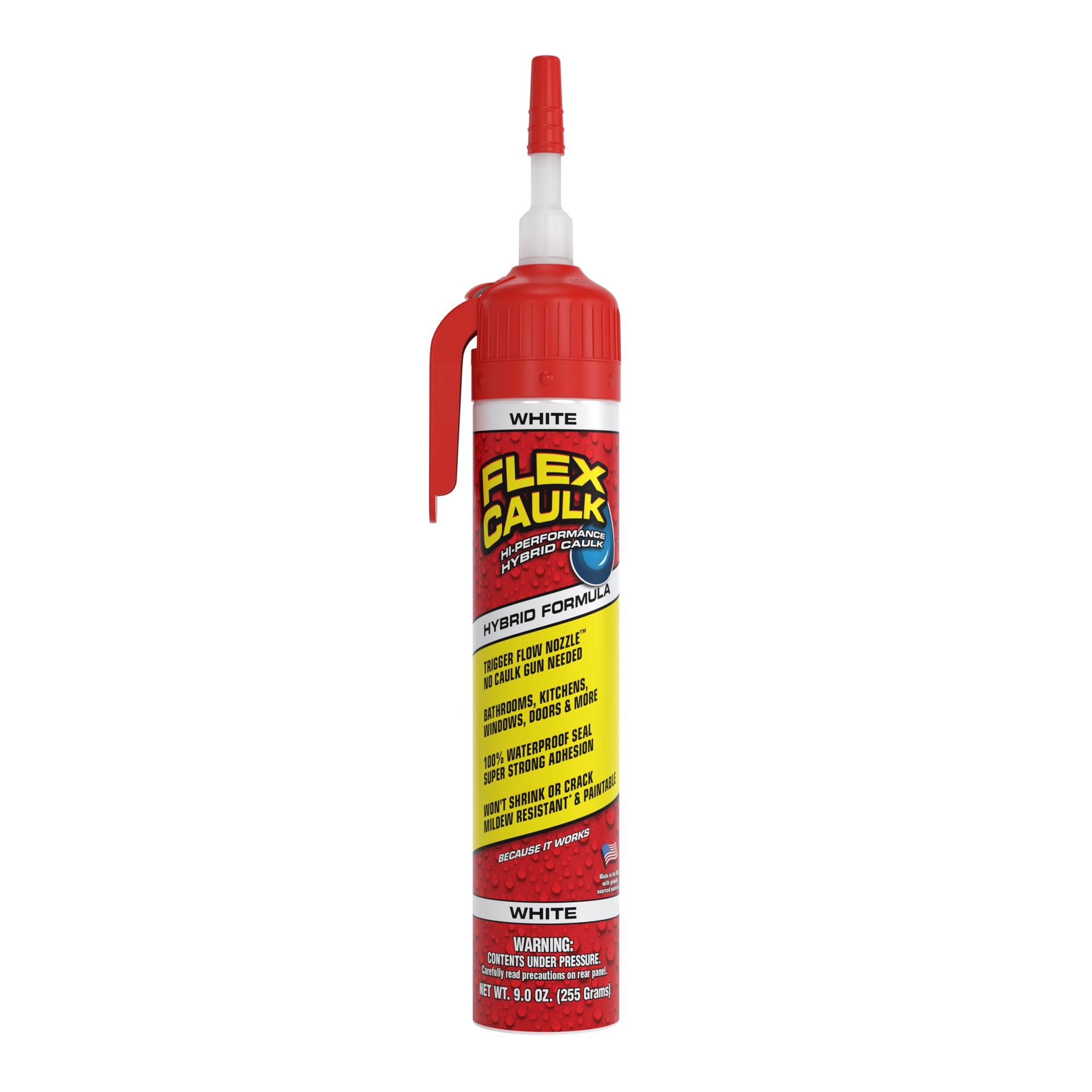 slide 1 of 6, Flex Shot Flex Caulk 9-oz White Paintable Advanced Sealant Caulk, 9 oz