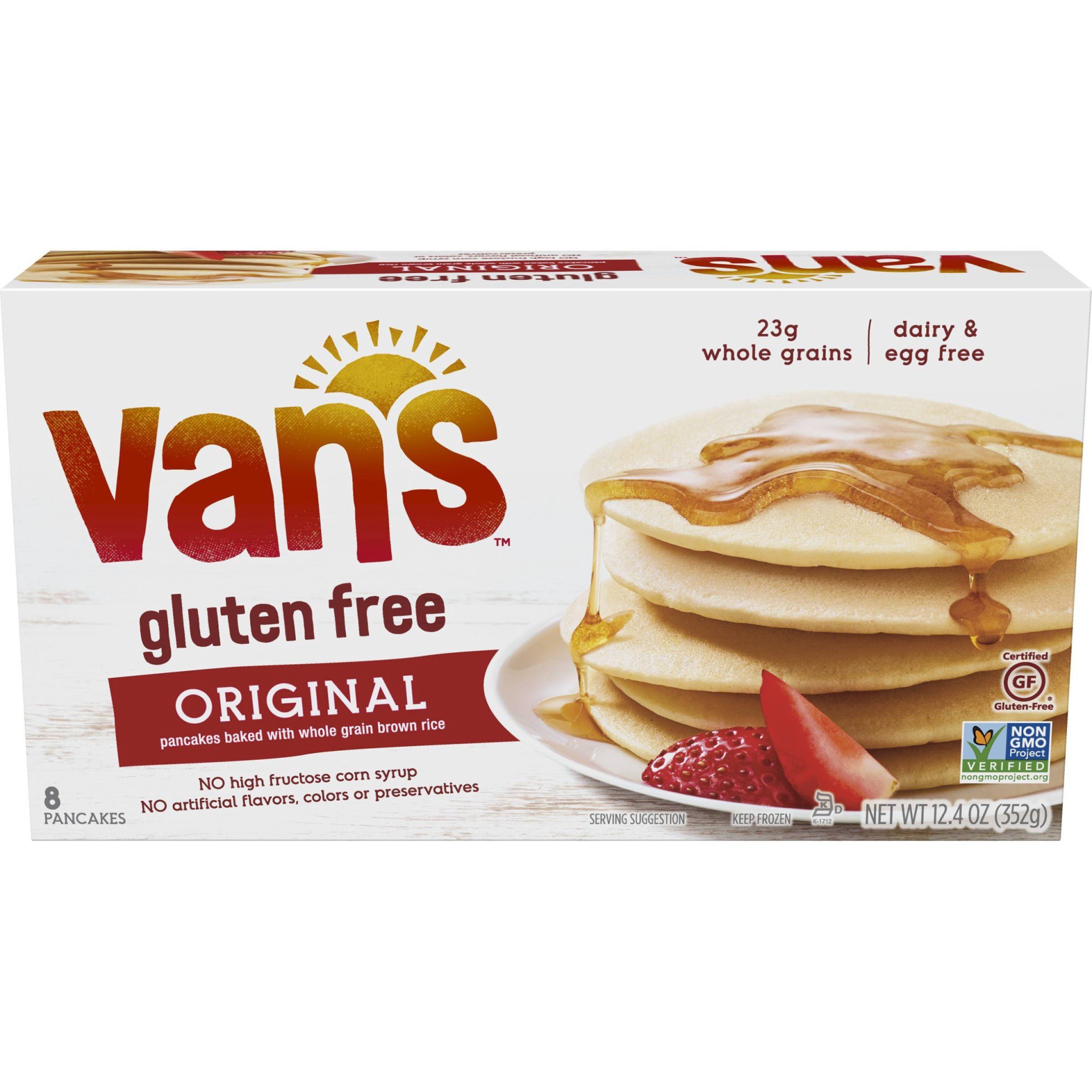 slide 1 of 6, Van's Frozen Pancake Gluten Free Original 12.3oz, 8 ct
