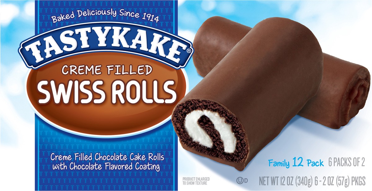 slide 5 of 14, Tastykake Creme Filled Swiss Rolls Family 12 Pack 12 Pack 6 ea, 6 ct