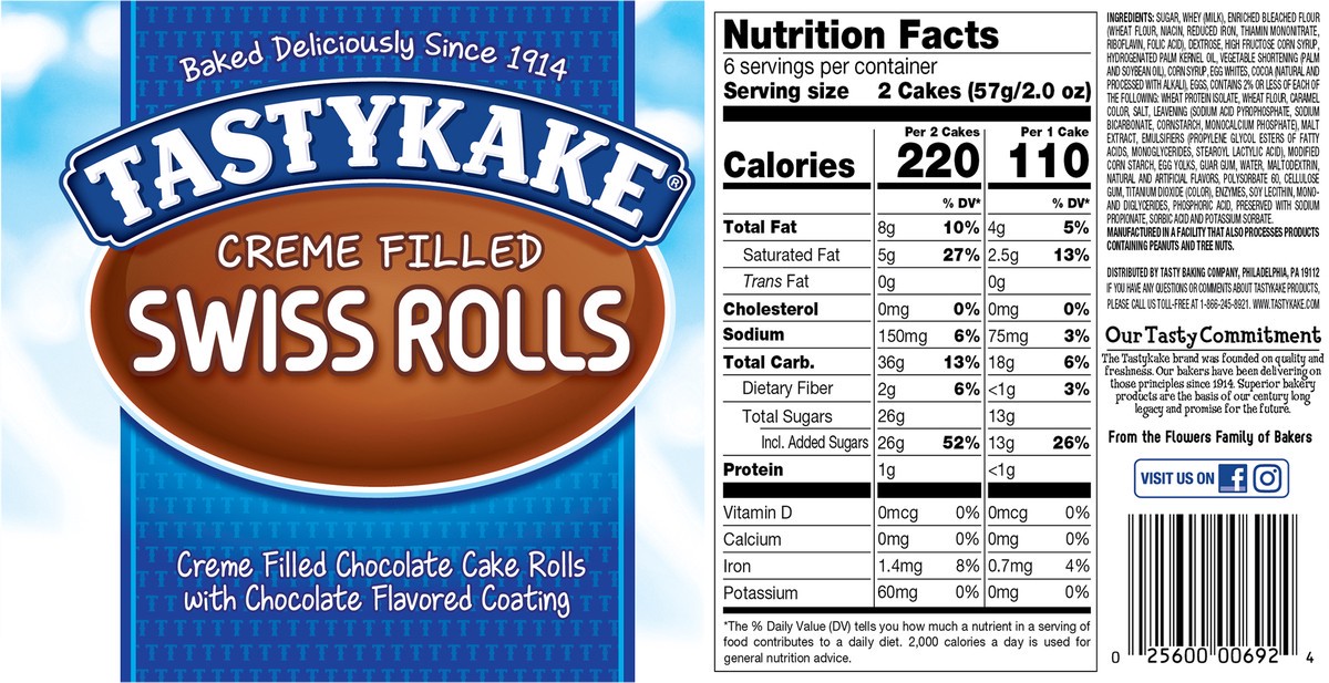slide 2 of 14, Tastykake Creme Filled Swiss Rolls Family 12 Pack 12 Pack 6 ea, 6 ct