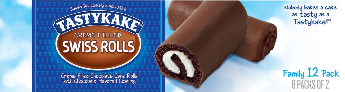 slide 8 of 14, Tastykake Creme Filled Swiss Rolls Family 12 Pack 12 Pack 6 ea, 6 ct