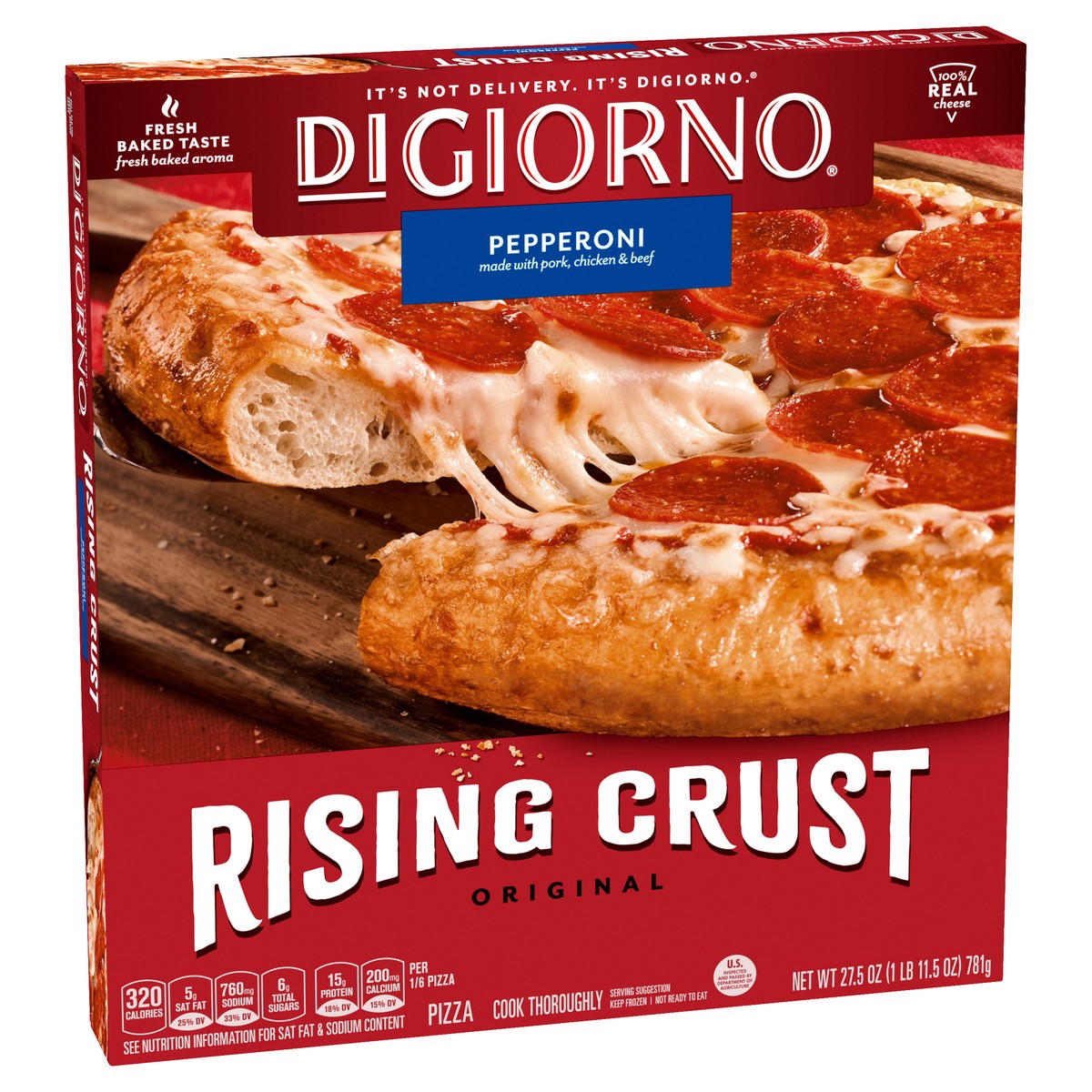 slide 12 of 13, DiGiorno Rising Crust Pepperoni Pizza (Frozen), 27.5 oz