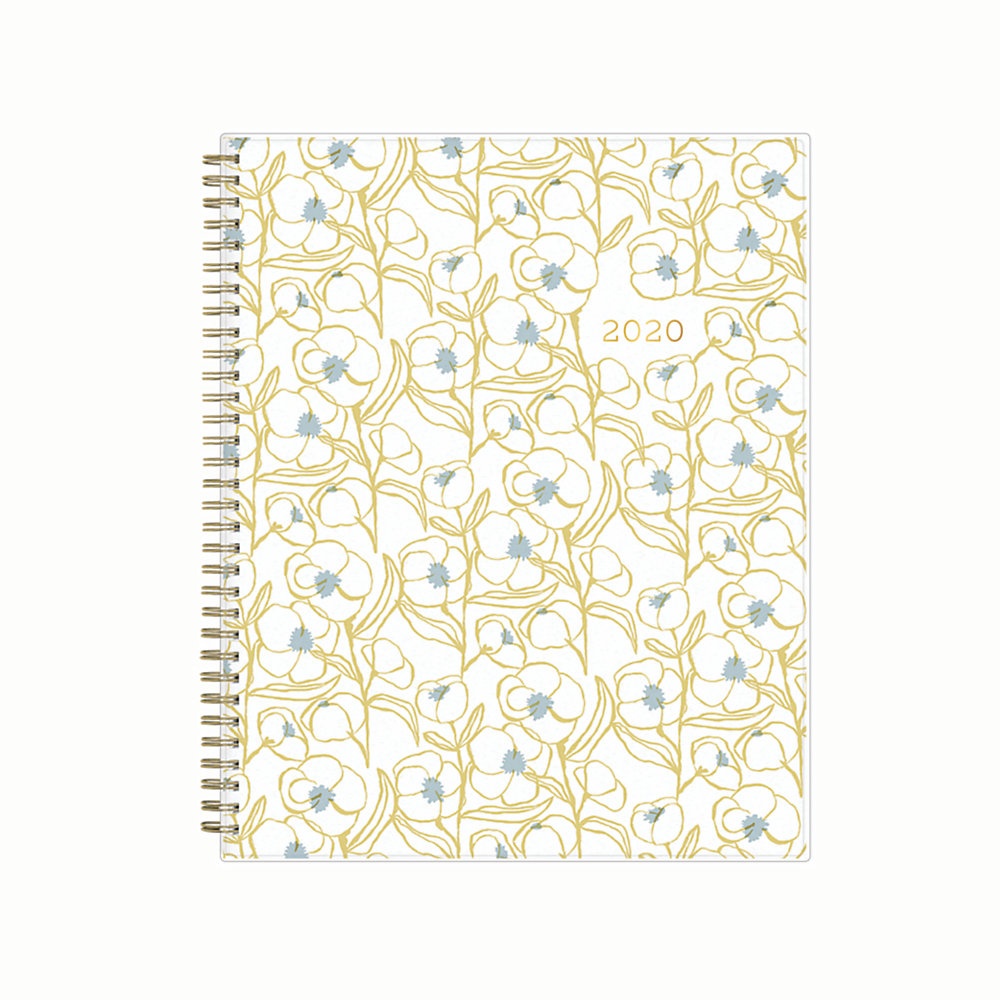 slide 1 of 4, Blue Sky Egg Press Weekly/Monthly Planner, 8-1/2'' X 11'', Blue Patternless Flower, January To December 2020, 1 ct