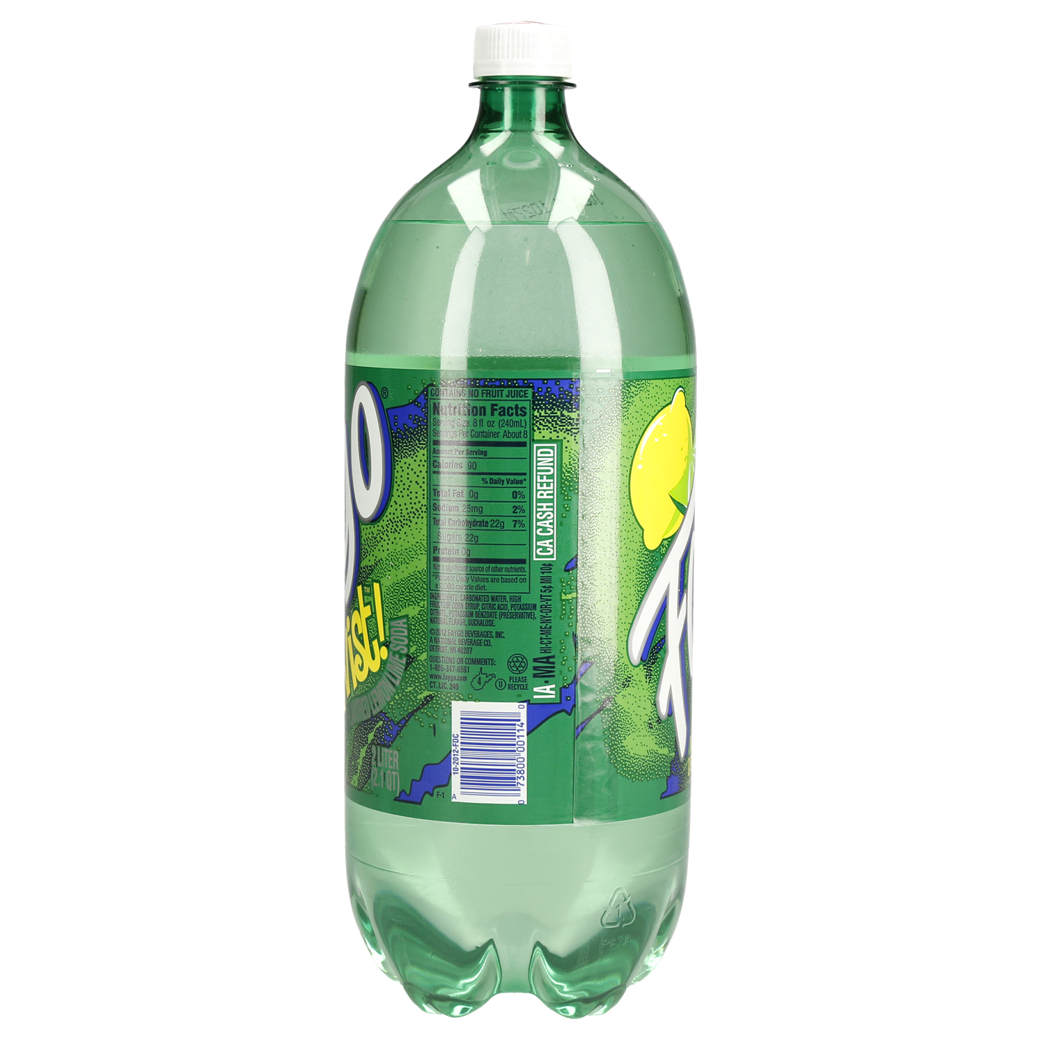 slide 2 of 2, Faygo Lemon Lime Twist, bottle- 2 liter, 2 liter