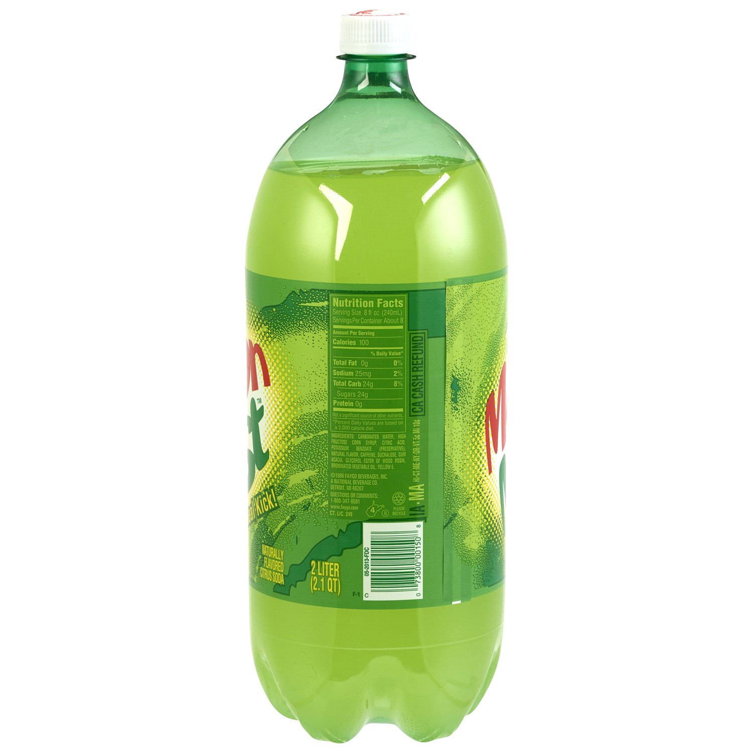 slide 2 of 2, Faygo Moon Mist Soda 2 l, 67.6 fl oz