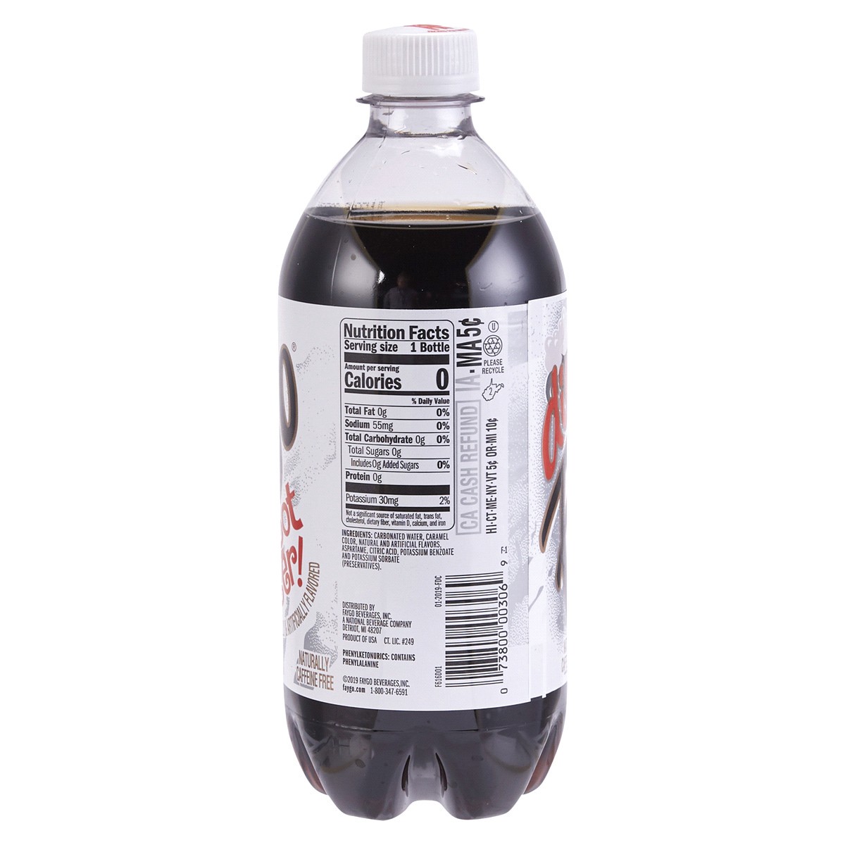 slide 2 of 5, Faygo Diet Root Beer bottle - 20 oz, 20 oz