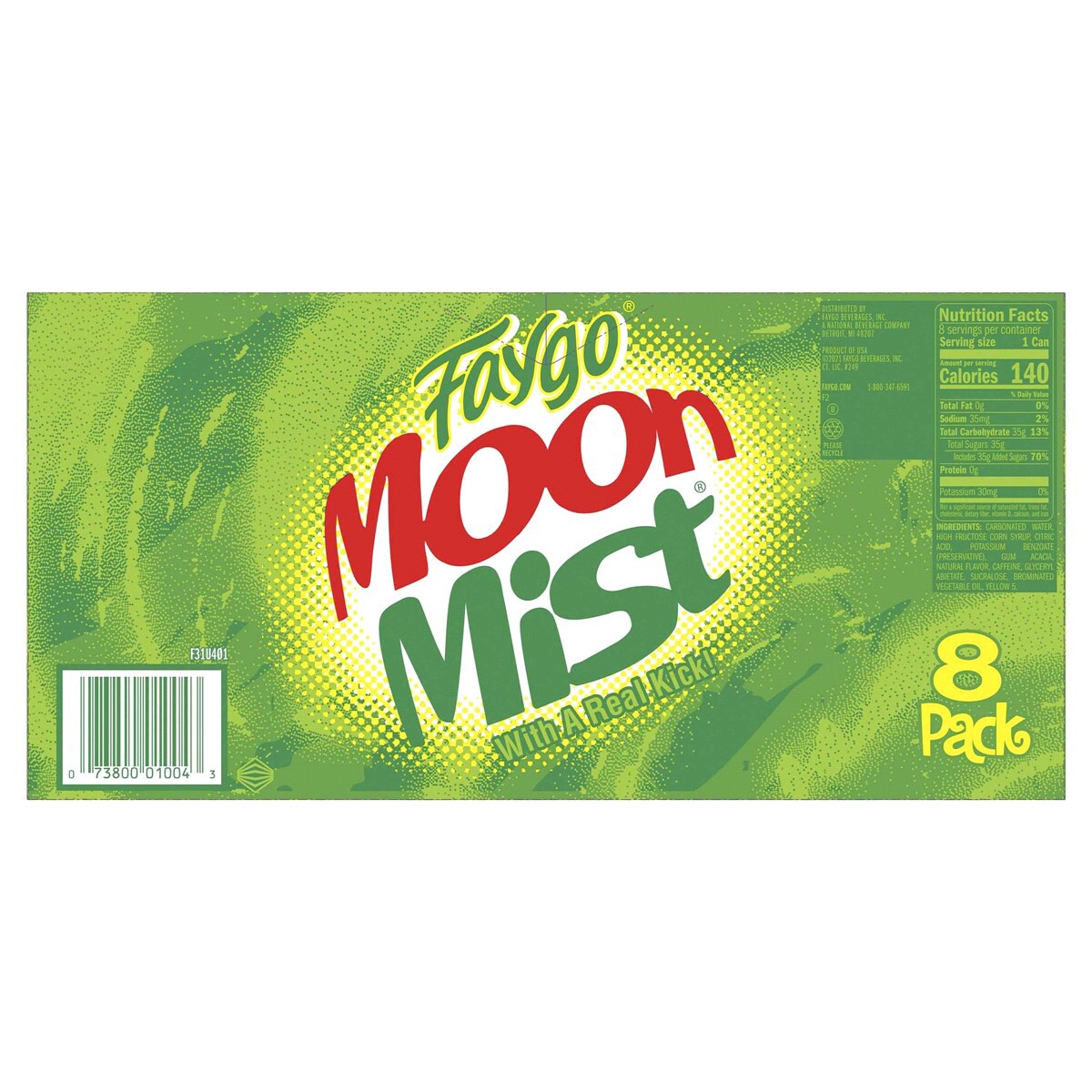 slide 2 of 2, Faygo Moon Mist Soda 8 - 12 fl oz Cans, 8 ct; 12 oz