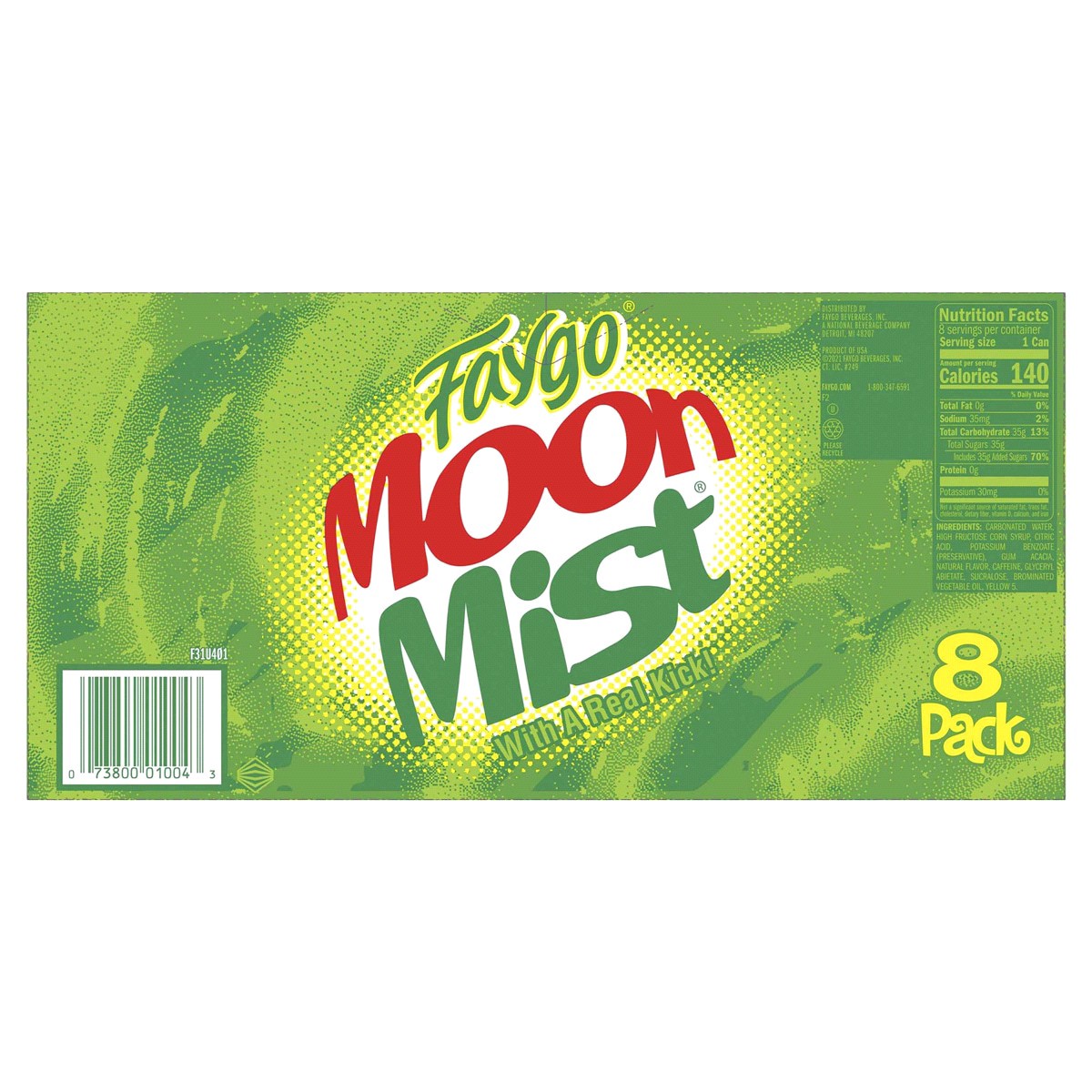 slide 2 of 2, Faygo Moon Mist Soda 8 - 12 fl oz Cans, 8 ct; 12 oz