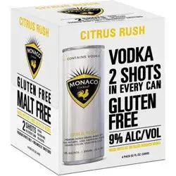 Monaco Citrus Rush Vodka Cocktail - 4pk/355ml Cans