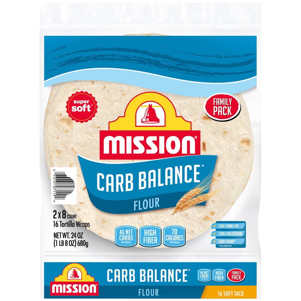 slide 1 of 2, Mission Soft Taco Carb Balanace, 24 oz