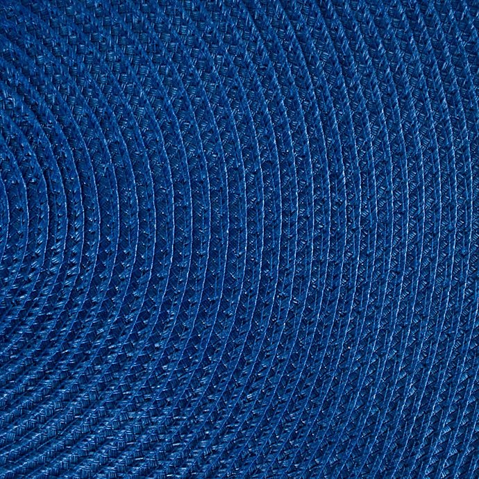 slide 3 of 3, Design Imports Round Woven Placemats - Nautical Blue, 6 ct