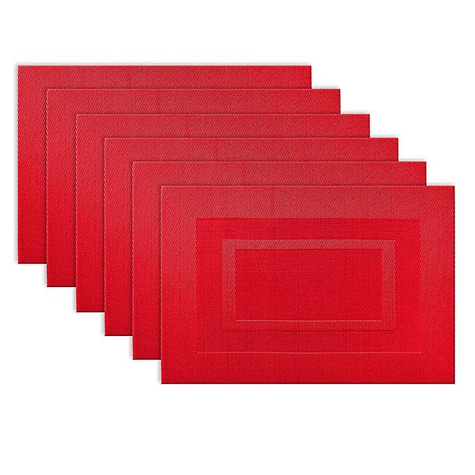 slide 1 of 1, Design Imports Double Frame Placemats - Tango Red, 6 ct