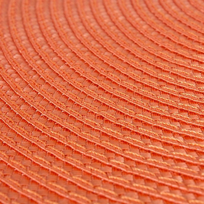 slide 2 of 2, Design Imports Round Woven Placemats - Orange, 6 ct