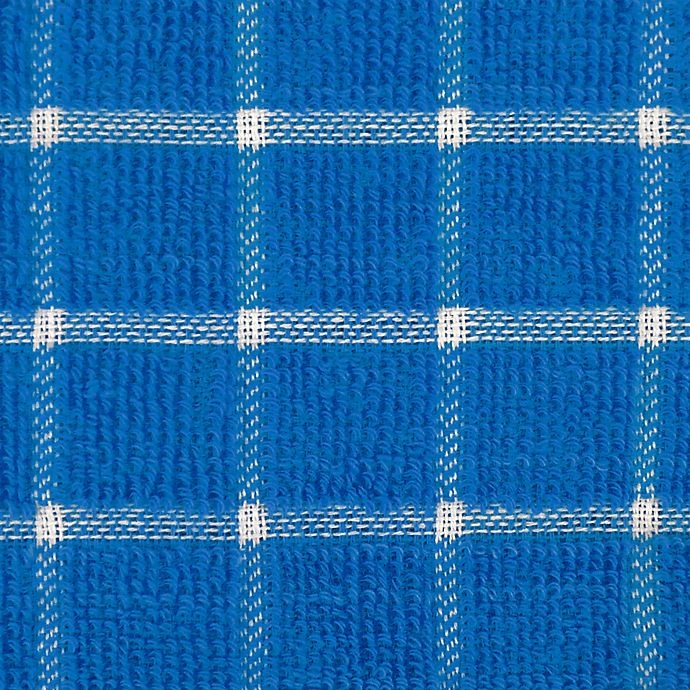 slide 3 of 4, Design Imports Windowpane Dish Cloth - Blue, 6 ct