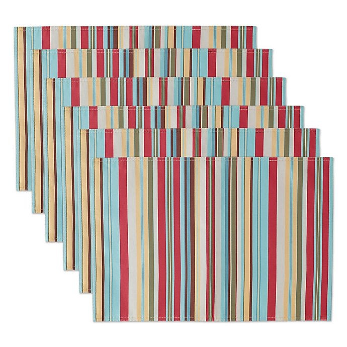 slide 2 of 3, Design Imports Summer Stripe Indoor/Outdoor Placemats, 4 ct