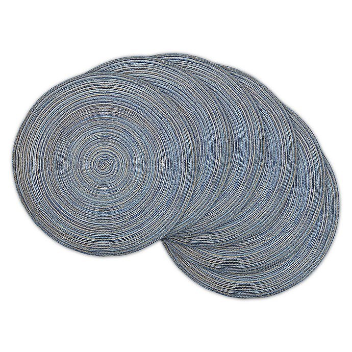 slide 2 of 5, Design Imports Variegated Round Placemats - Blue, 6 ct