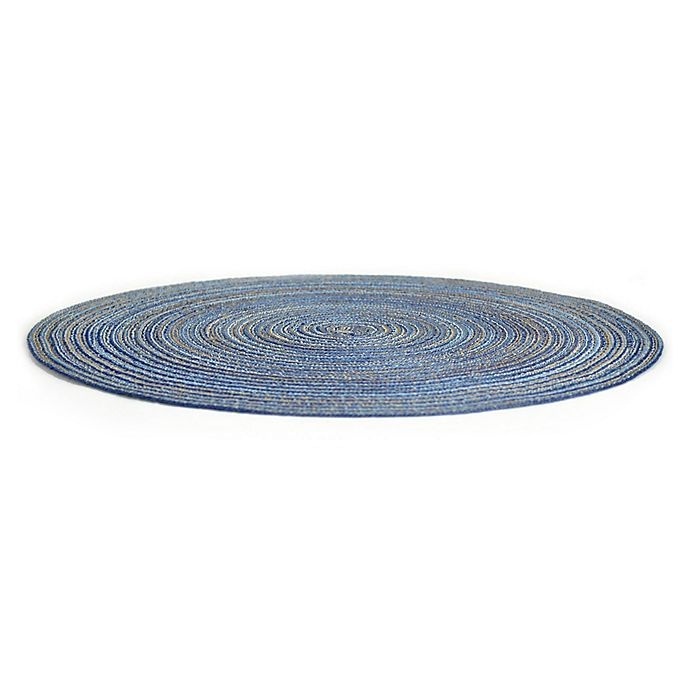 slide 4 of 5, Design Imports Variegated Round Placemats - Blue, 6 ct