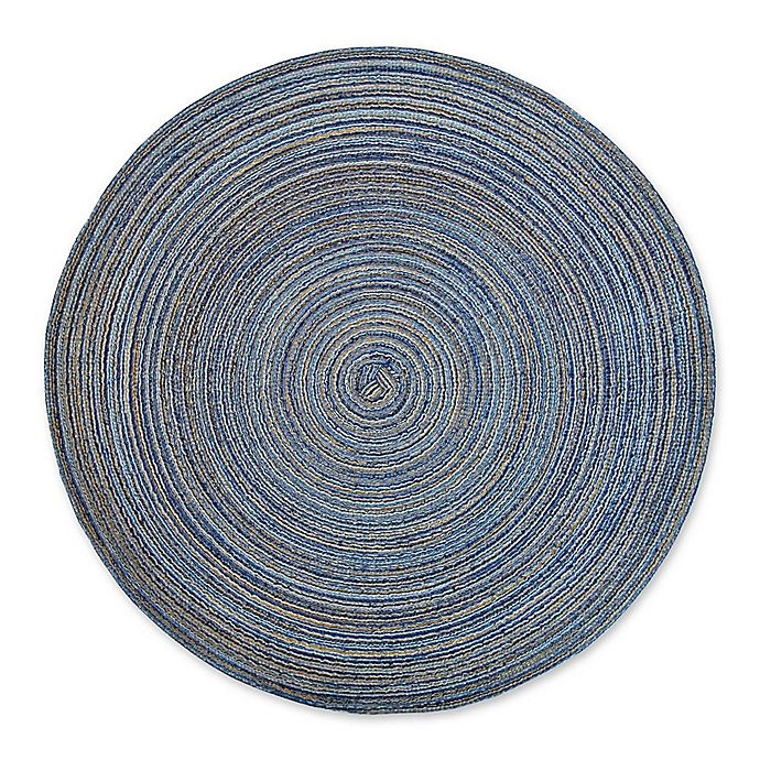 slide 5 of 5, Design Imports Variegated Round Placemats - Blue, 6 ct