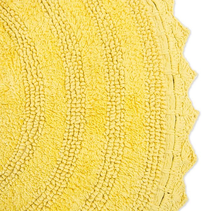 slide 2 of 3, Design Imports Reversible Crochet Round Bath Mat - Yellow, 28 in