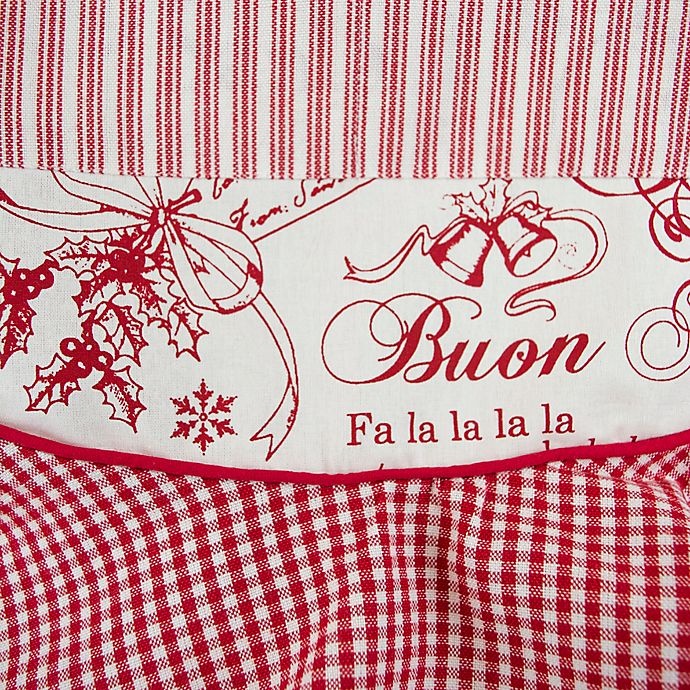 slide 3 of 3, Design Imports Vintage-Style Christmas Ruffle Apron - Red, 1 ct