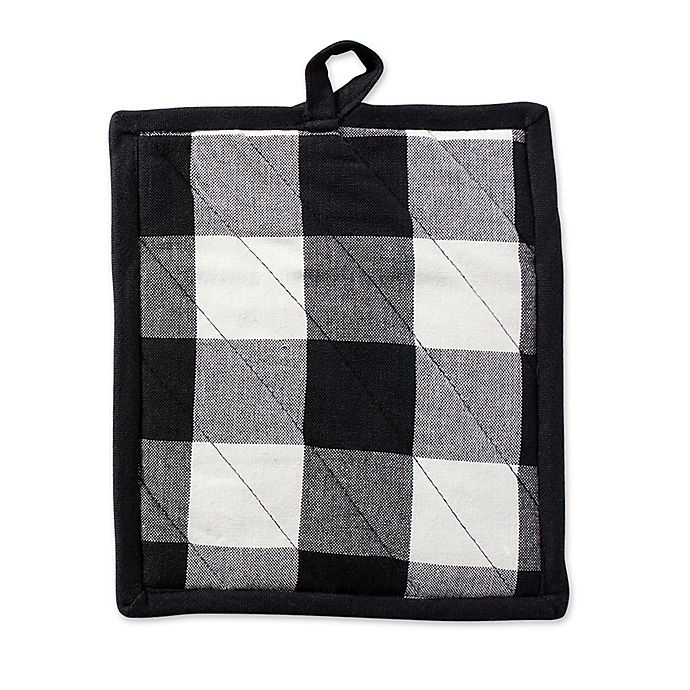 slide 2 of 4, Design Imports Buffalo Check Pot Holders - Black, 2 ct