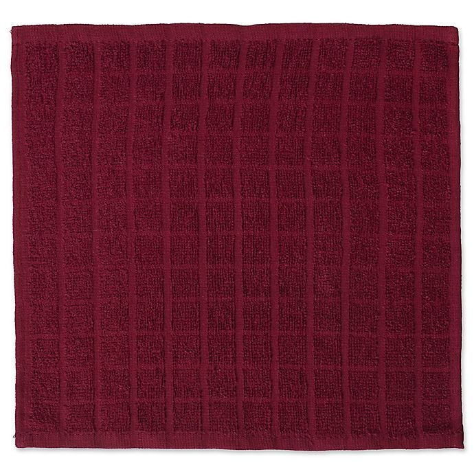 slide 2 of 3, Design Imports Windowpane Dishcloths - Wine, 6 ct