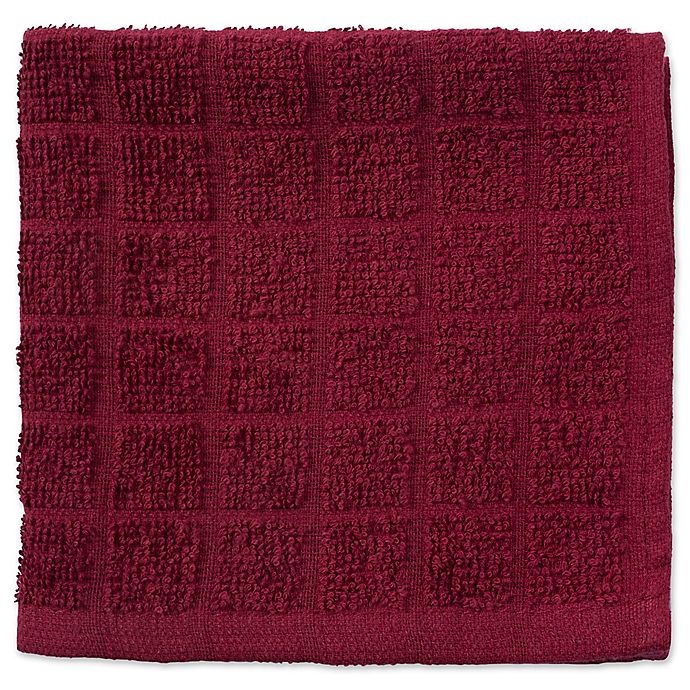 slide 3 of 3, Design Imports Windowpane Dishcloths - Wine, 6 ct