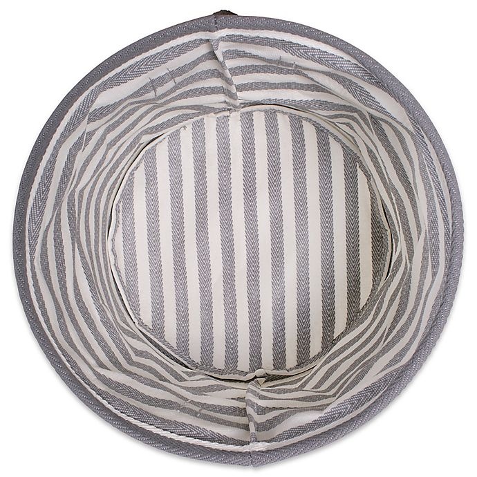 slide 3 of 6, Design Imports Collapsible Fabric Striped Large Round Storage Bins - Black, 2 ct