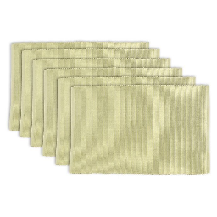 slide 1 of 2, Design Imports Ribbed Cotton Placemats - Natural, 6 ct