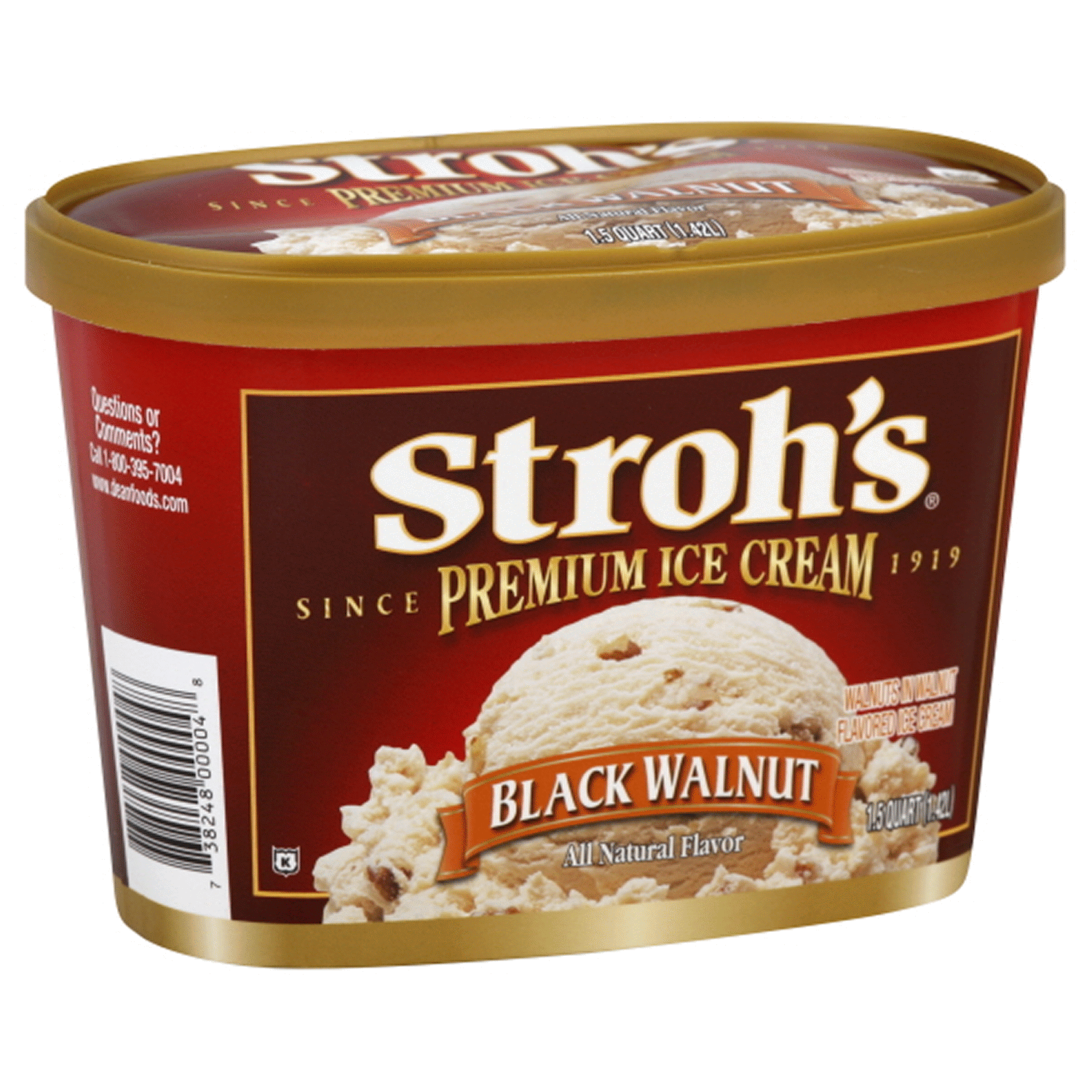 slide 1 of 1, STROHS Stroh's Black Walnut Ice Cream 48 oz., 48 oz