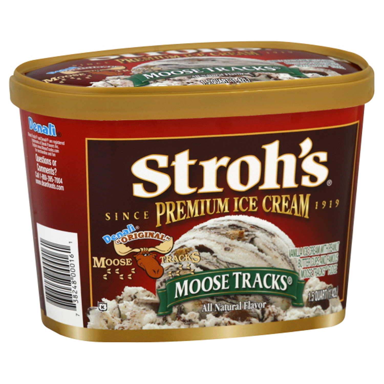 slide 1 of 1, STROHS Stroh's Moose Tracks Ice Cream 48 oz., 48 oz