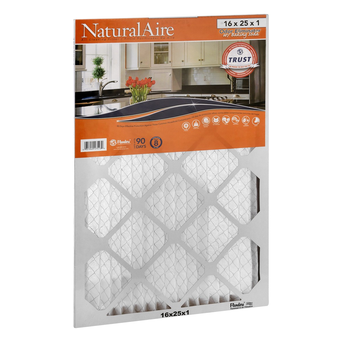 slide 4 of 8, NaturalAire 16 x 25 x 1 Odor Eliminator with Baking Soda Air Cleaning Filter 1 ea, 1 ct