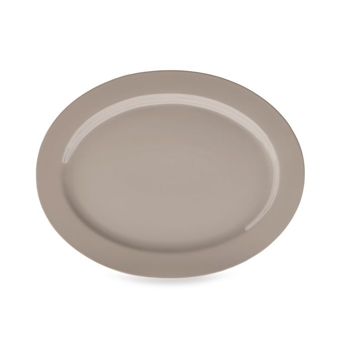slide 1 of 1, Real Simple Oval Rim Serving Platter - Taupe, 1 ct
