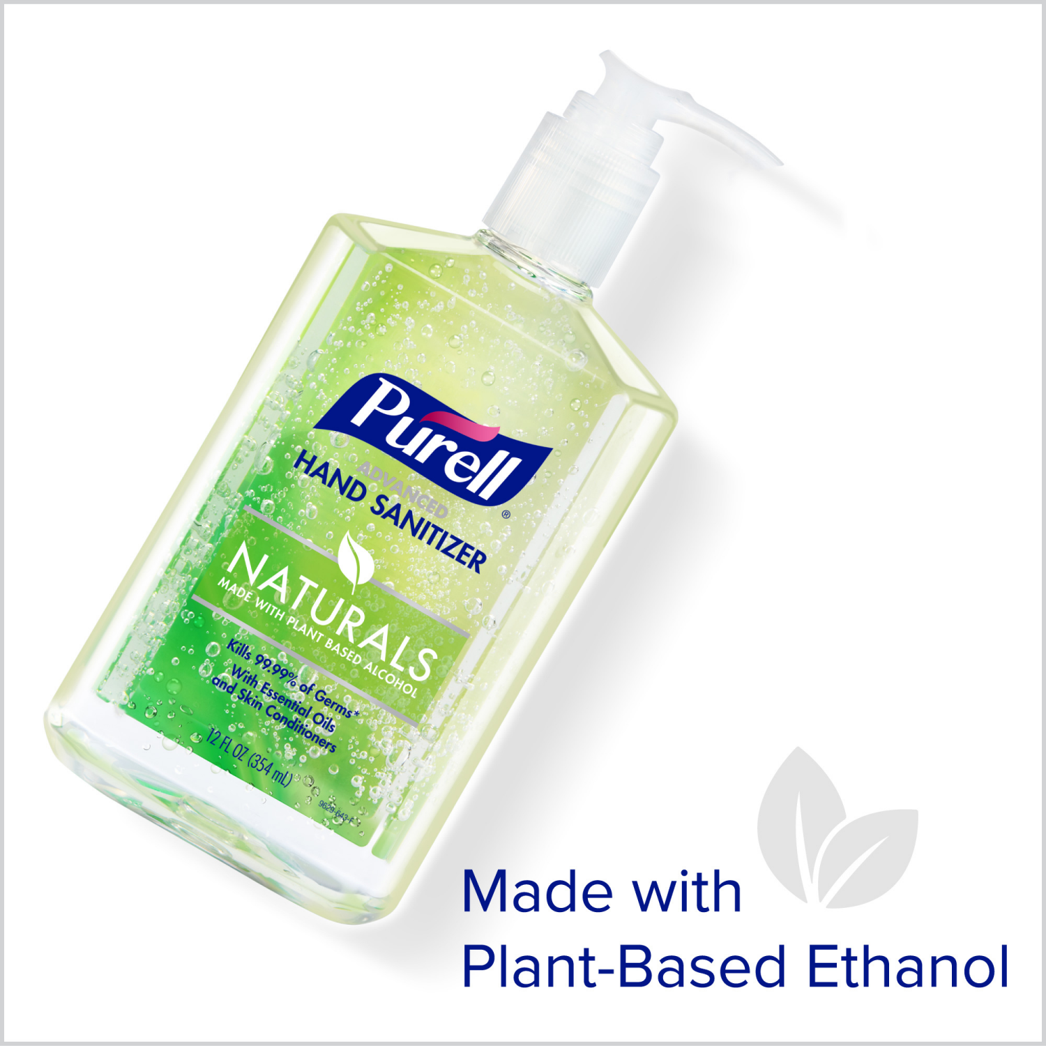 slide 3 of 6, PURELL Advanced Hand Sanitizer Naturals with Plant Based Alcohol, 8 fl oz Portable Pump Bottle, 8 fl oz