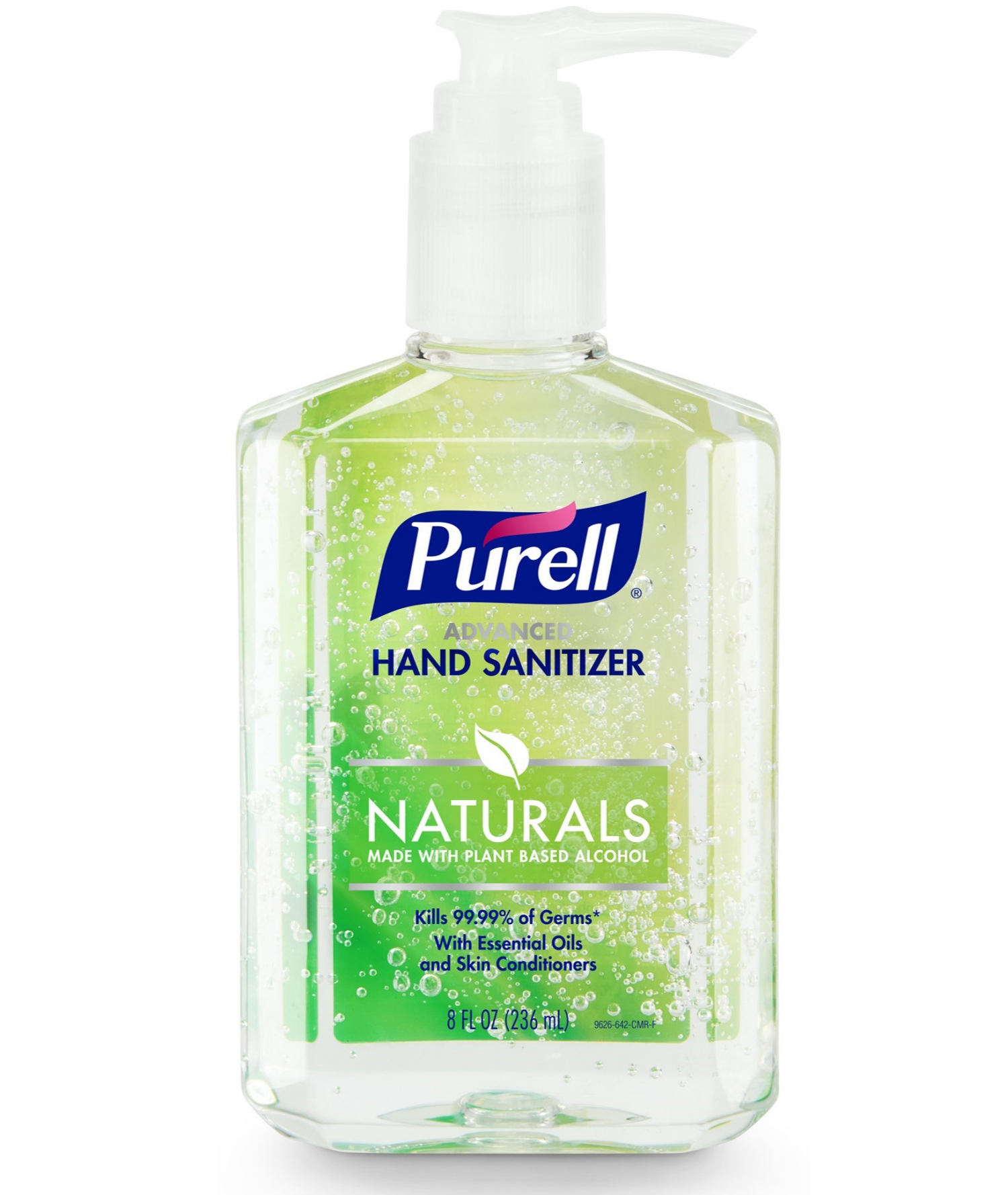 slide 1 of 6, PURELL Advanced Hand Sanitizer Naturals with Plant Based Alcohol, 8 fl oz Portable Pump Bottle, 8 fl oz