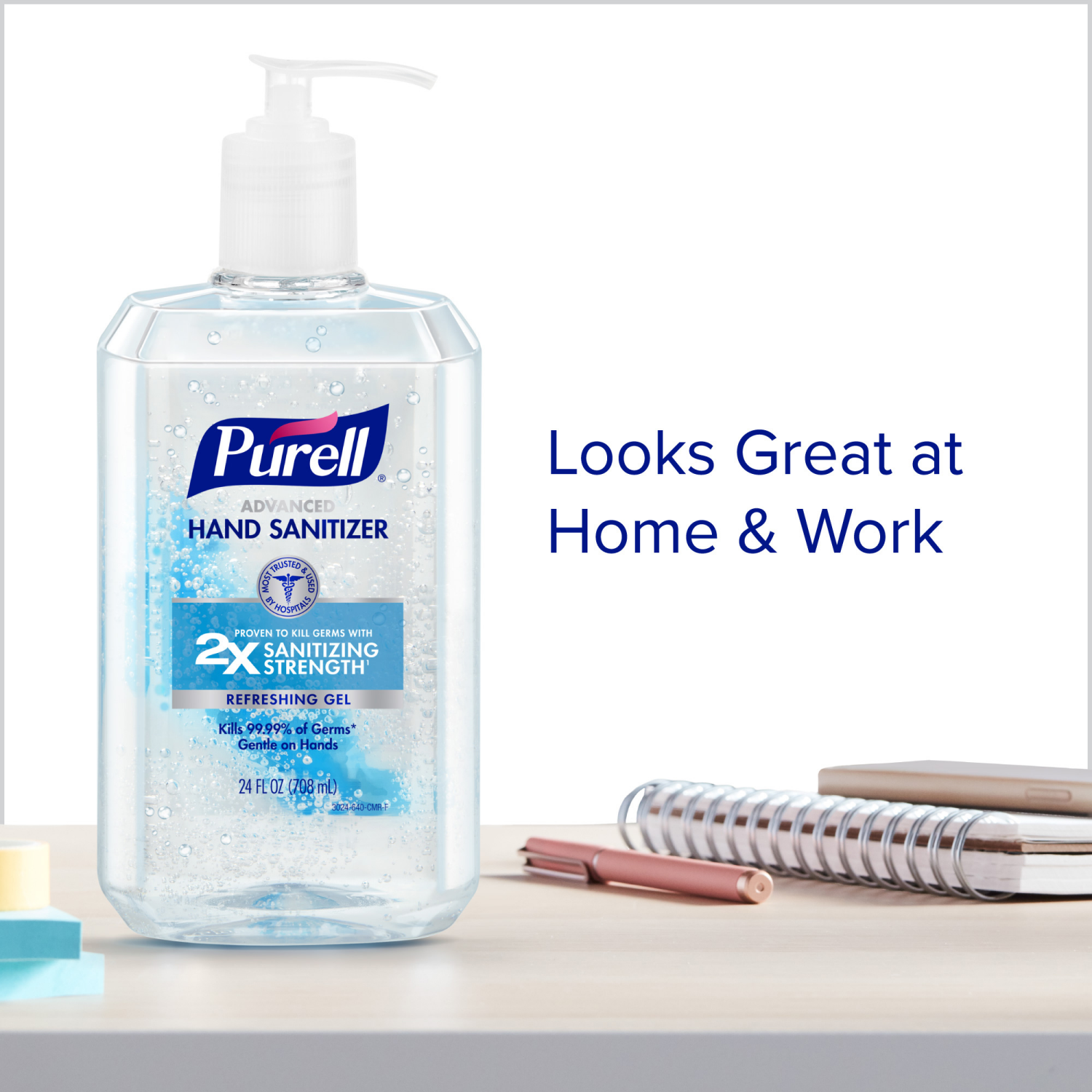slide 3 of 6, PURELL Advanced Hand Sanitizer, 24 fl oz Table Top Pump Bottle, 24 fl oz