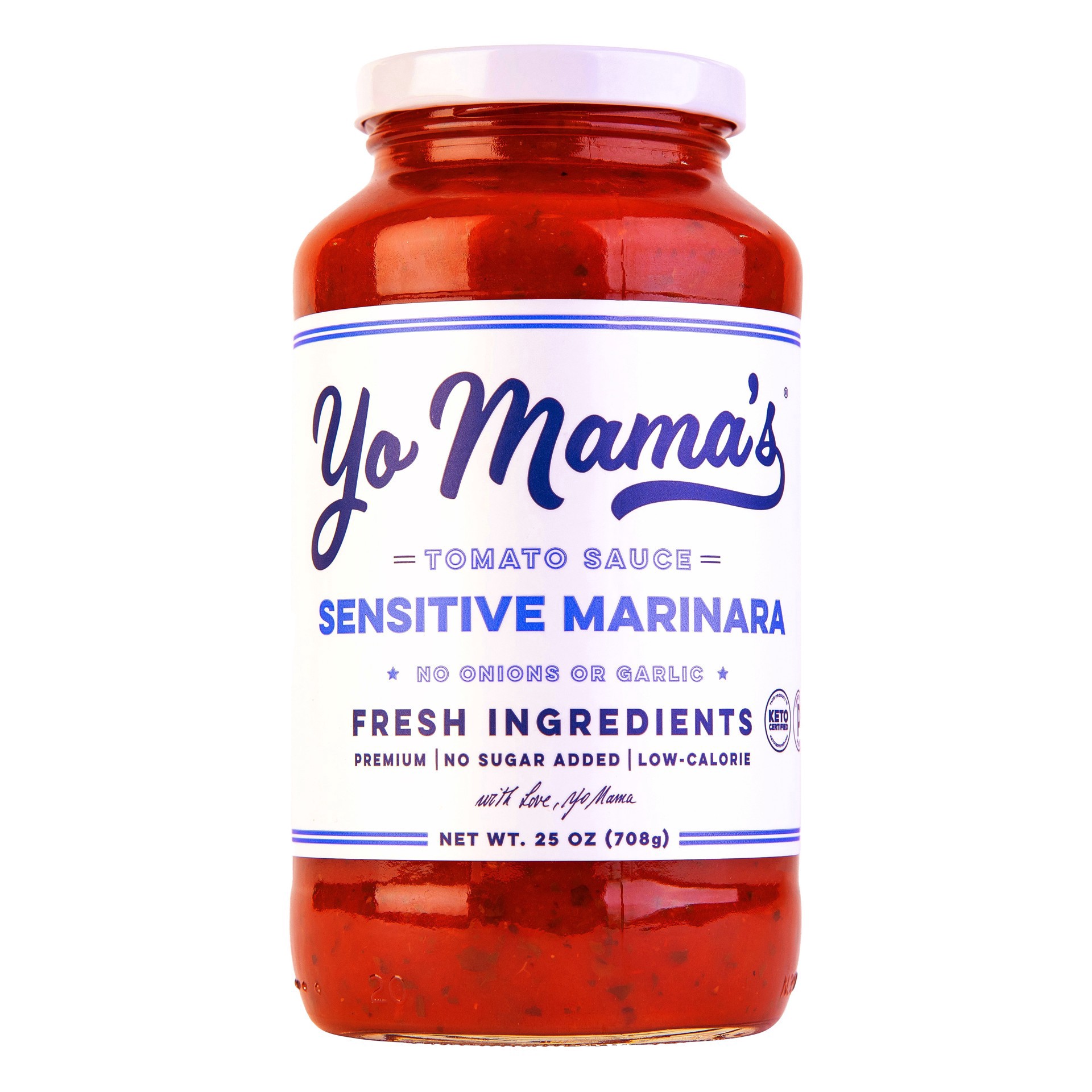 slide 1 of 1, Yo Mama's Sensitive Marinara Tomato Sauce 25 oz, 25 oz