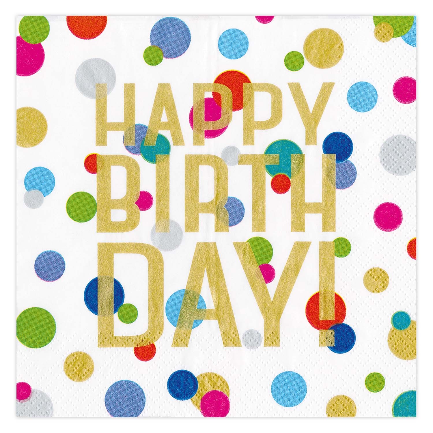 slide 1 of 1, Caspari Confetti Birthday Cocktail Napkins, 20 ct