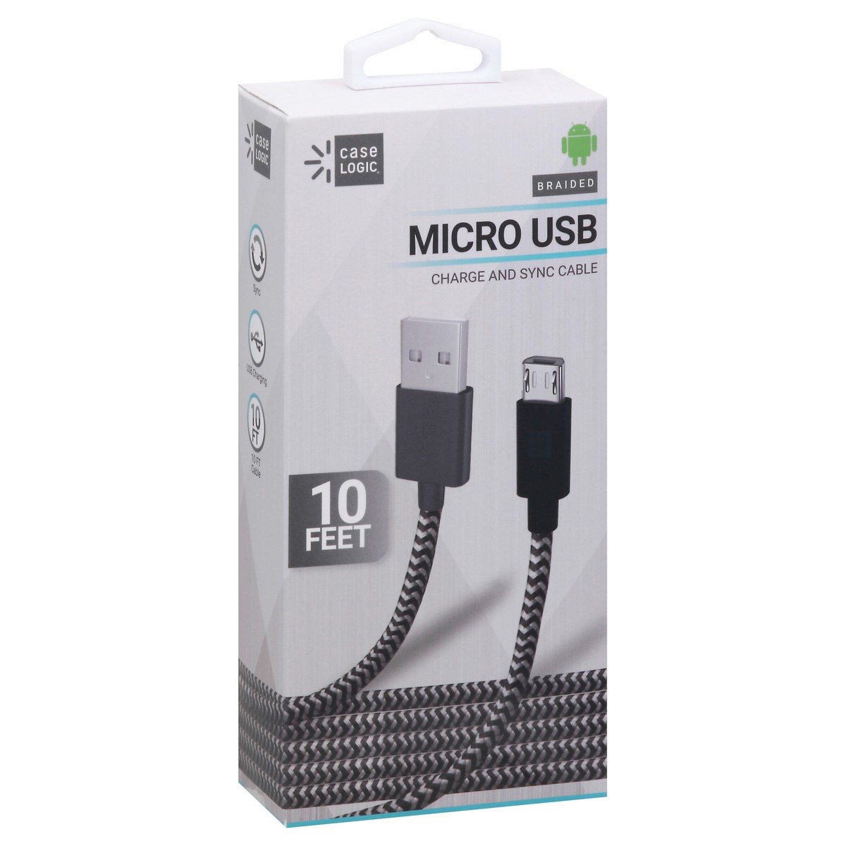 slide 2 of 10, Case Logic Micro Cable Rope Black Gray, 10 ft