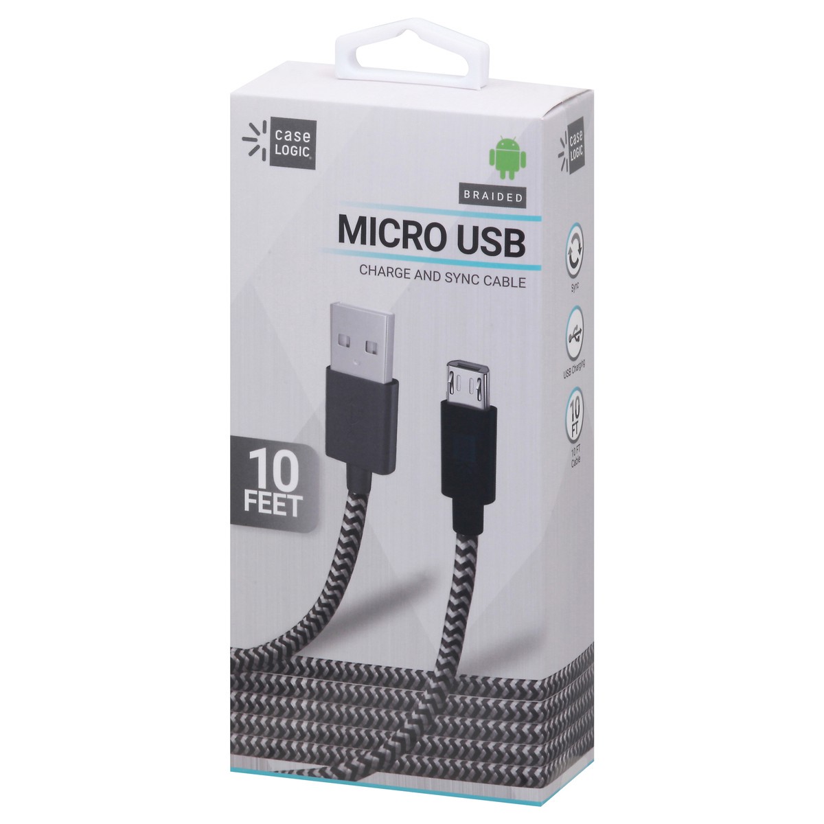 slide 3 of 10, Case Logic Micro Cable Rope Black Gray, 10 ft